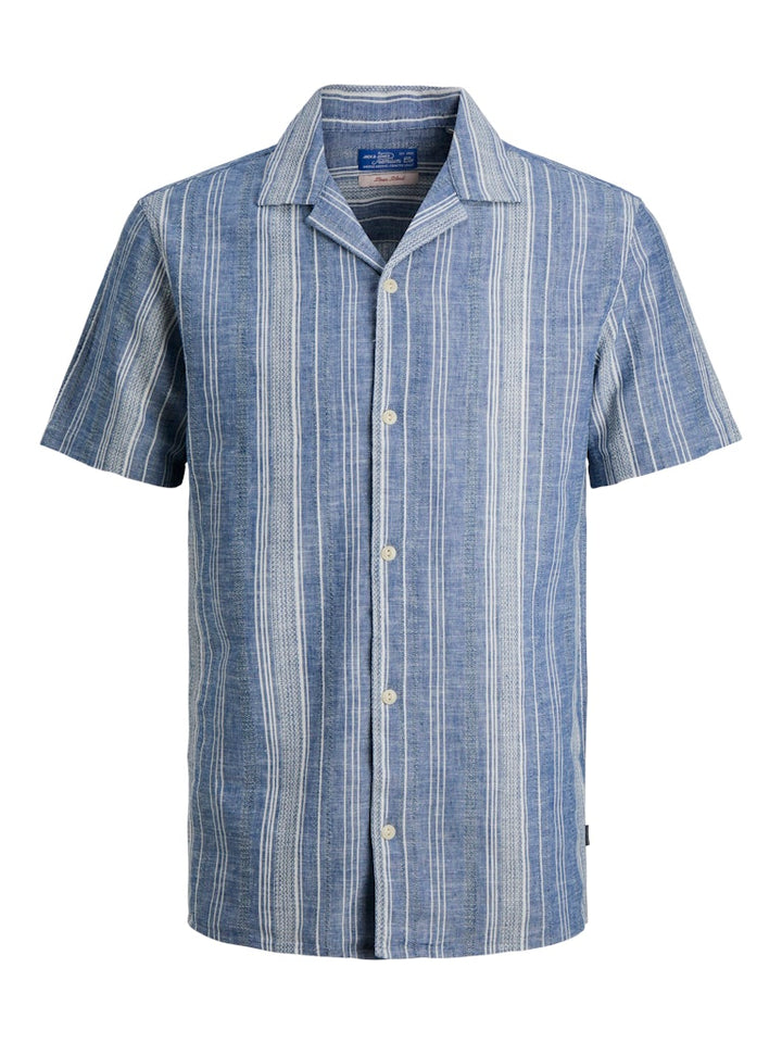 Jprblusummer Lin. Blen Dobby Ss Shirt Sn - Blauw Dessin