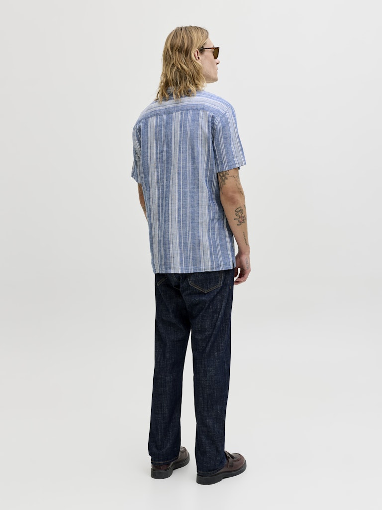 Jprblusummer Lin. Blen Dobby Ss Shirt Sn - Blauw Dessin