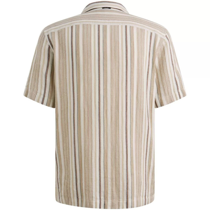 Short Sleeve Shirt Dobby Stripe - Blauw Dessin