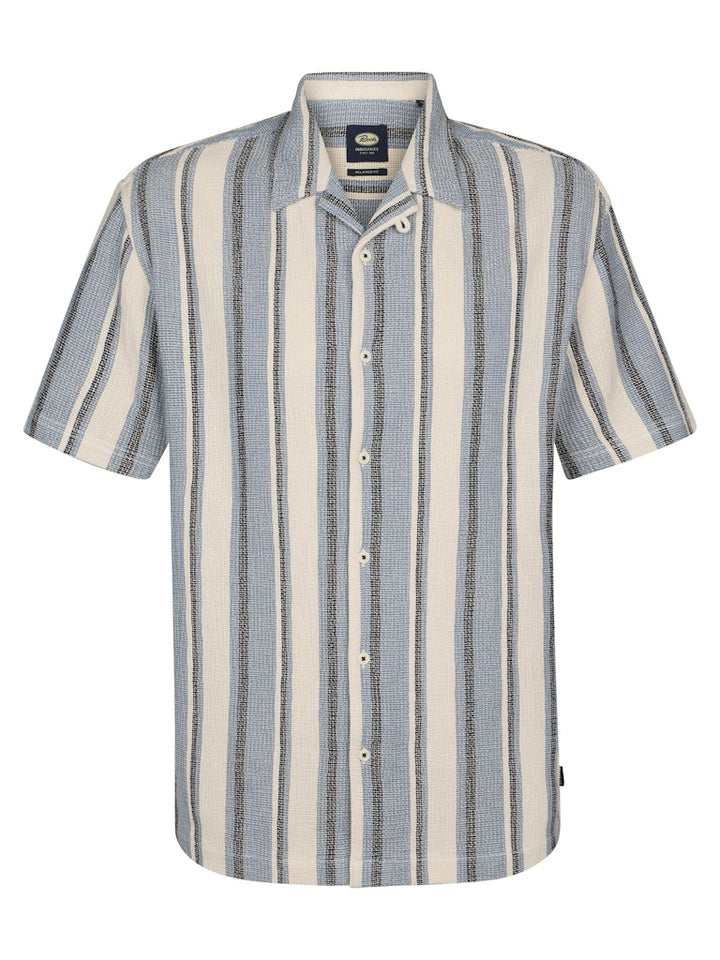 Men Shirt Short Sleeve Aop - Blauw Dessin