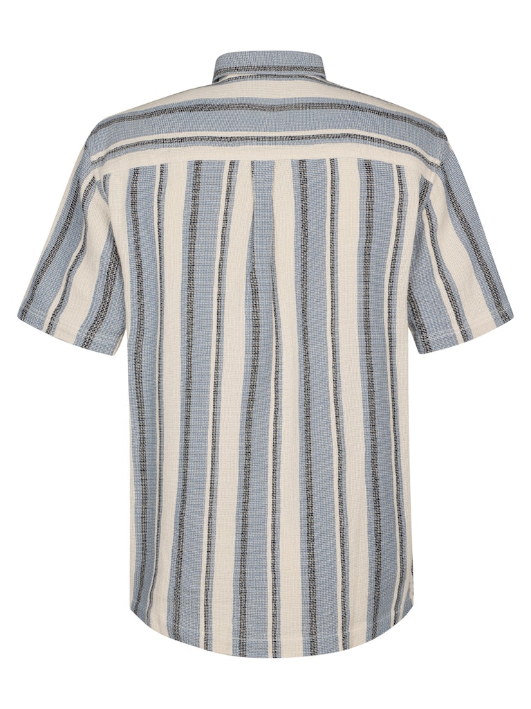Men Shirt Short Sleeve Aop - Blauw Dessin
