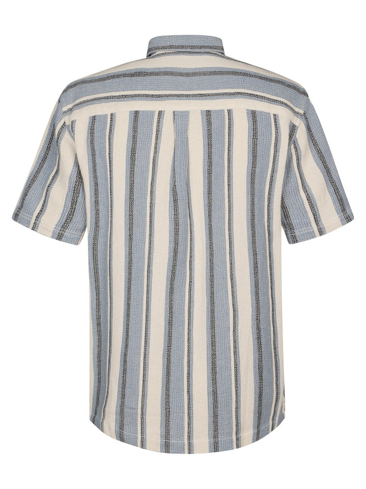 Men Shirt Short Sleeve Aop - Blauw Dessin