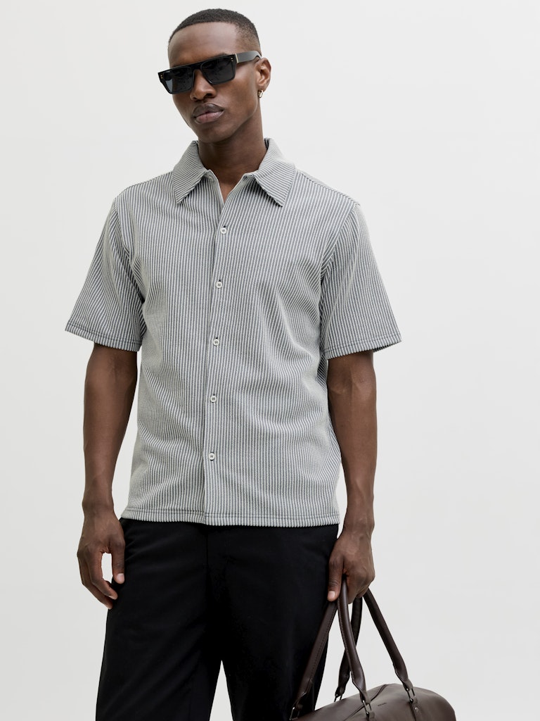 Jprblanoah Ss Shirt Styd Ss26 - Blauw Dessin