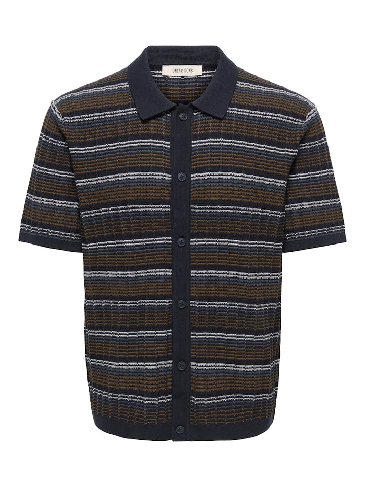 Onsleeds Reg Ss Shirt Knit Noos - Blauw Dessin