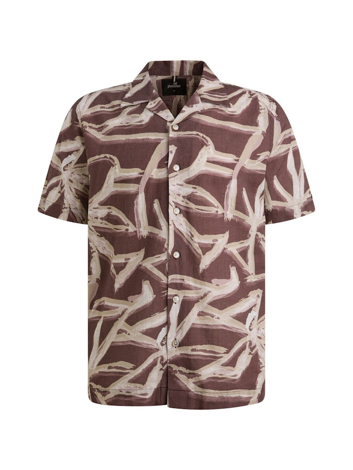 Short Sleeve Shirt Printed - Paars Dessin