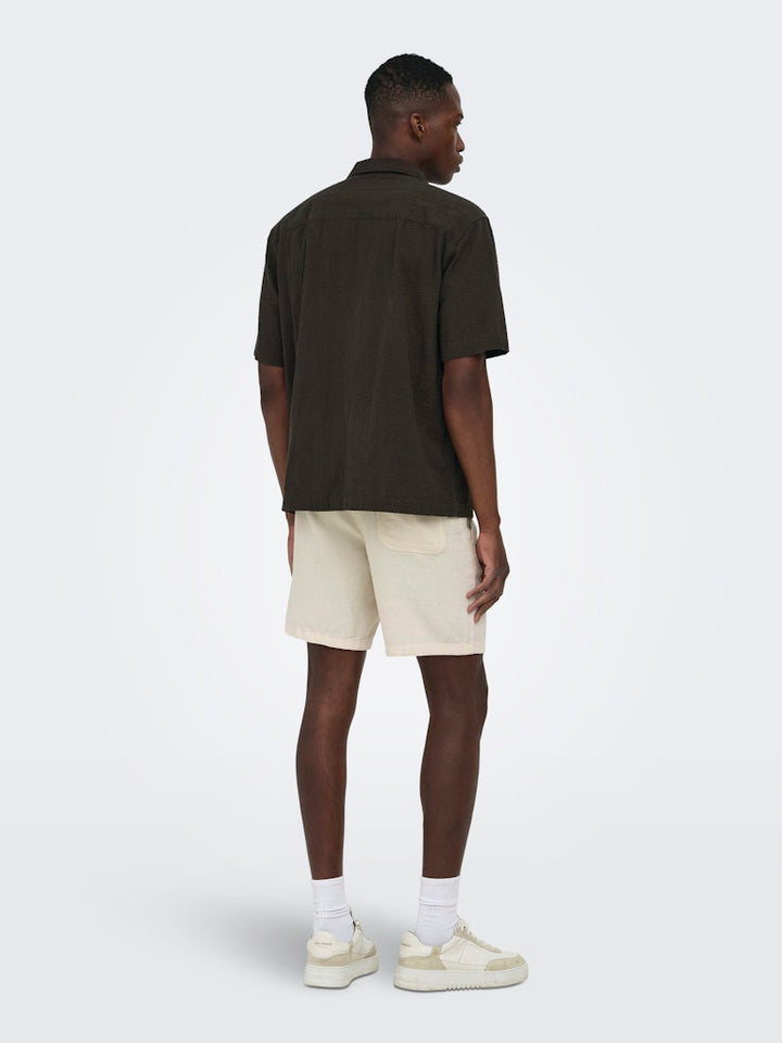 Onscruz Rlx Seersucker Resort Ss Shirt - Bruin