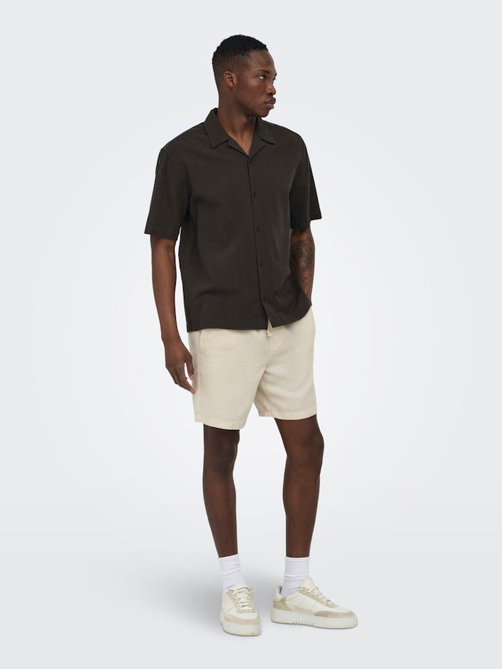 Onscruz Rlx Seersucker Resort Ss Shirt - Bruin