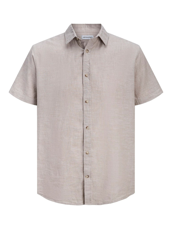 Jjesummer Linen Blend Shirt S/s Sn - Licht Bruin