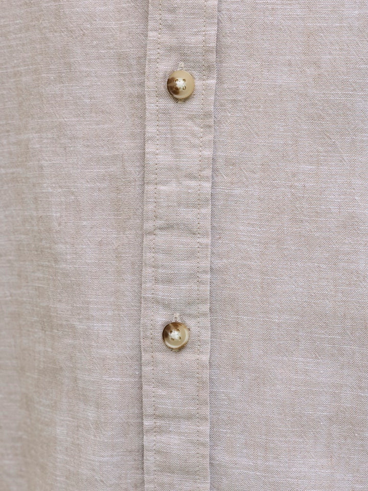 Jjesummer Linen Blend Shirt S/s Sn - Licht Bruin