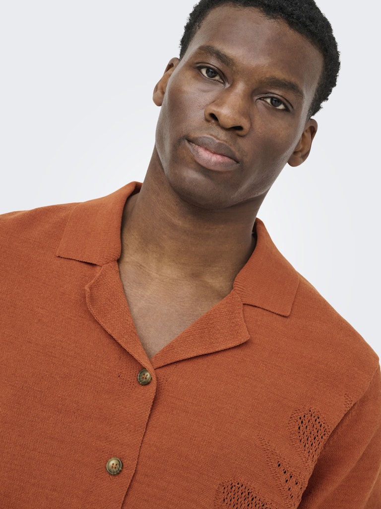 Onsjam Life Reg Ss Shirt Knit - Brique