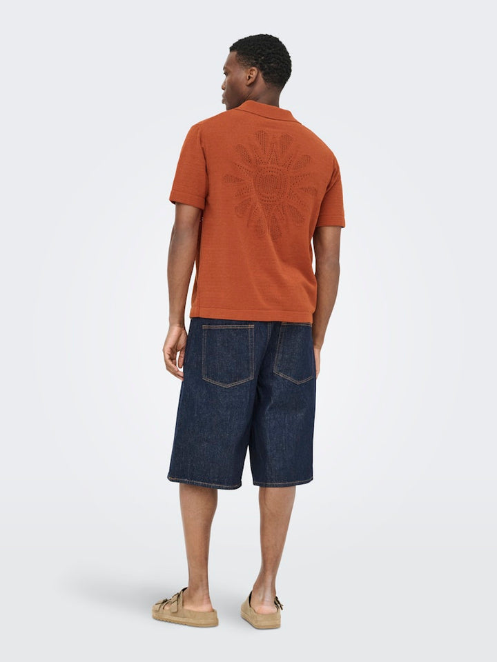 Onsjam Life Reg Ss Shirt Knit - Brique
