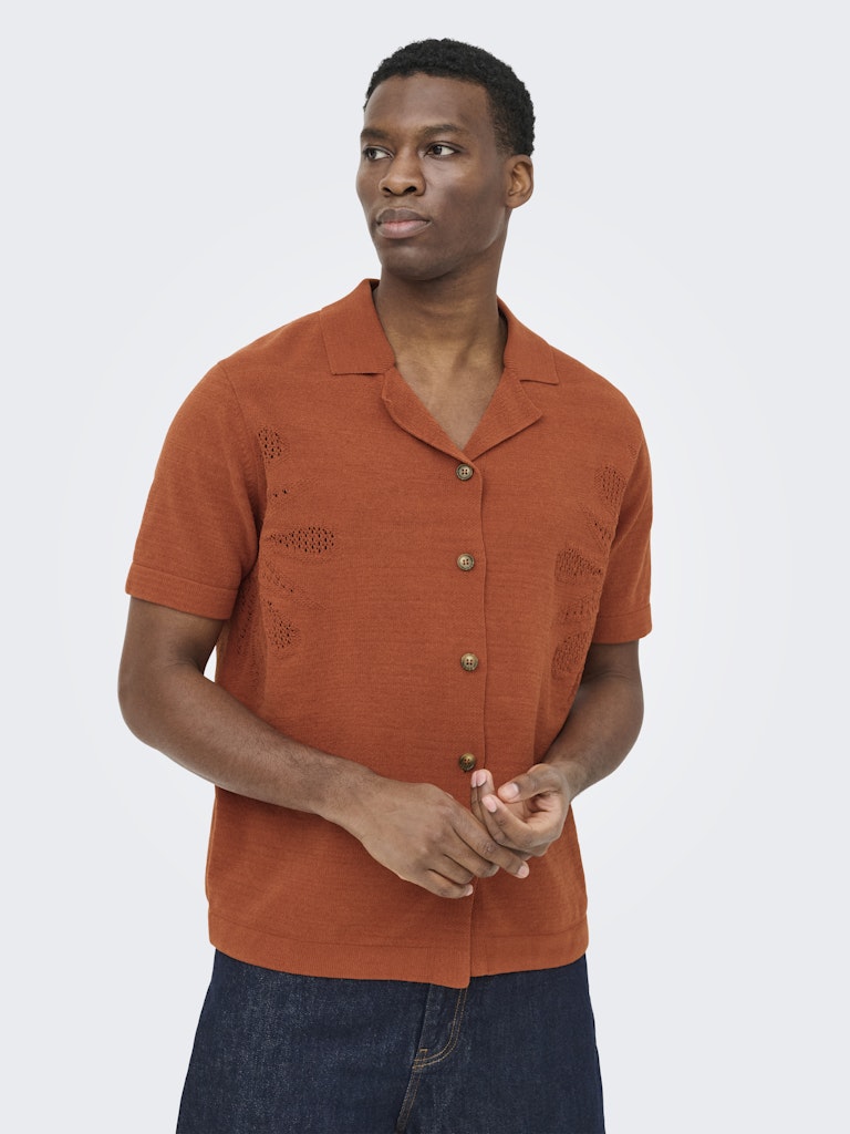Onsjam Life Reg Ss Shirt Knit - Brique