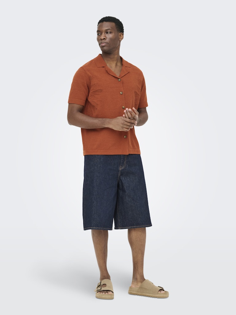 Onsjam Life Reg Ss Shirt Knit - Brique