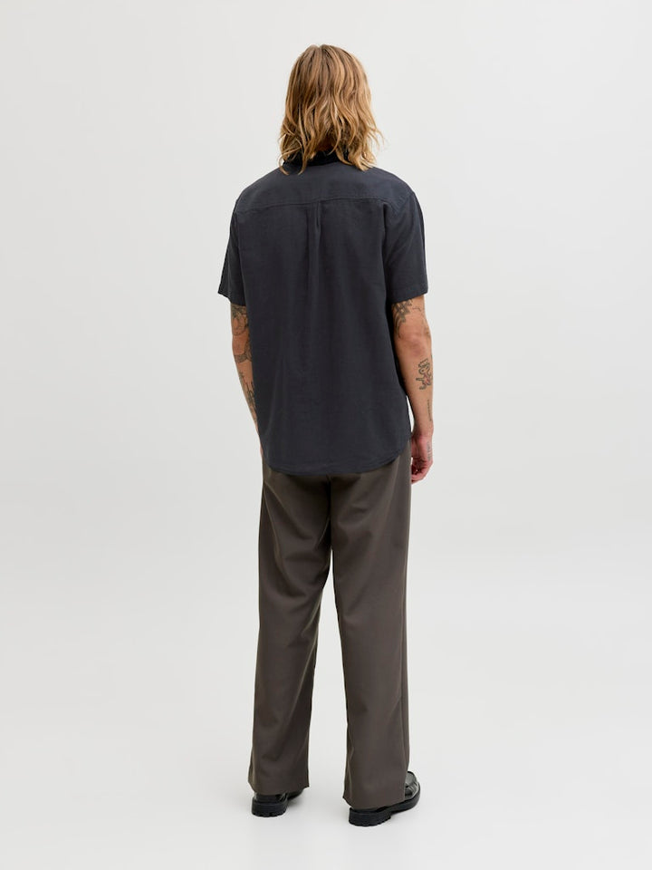 Jjesummer Linen Blend Shirt S/s Sn - Zwart