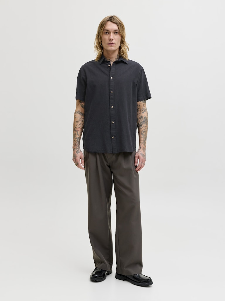 Jjesummer Linen Blend Shirt S/s Sn - Zwart