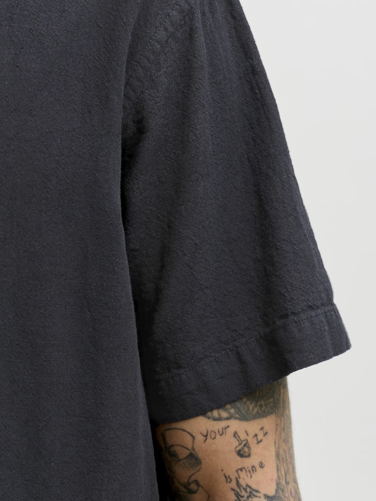 Jjesummer Linen Blend Shirt S/s Sn - Zwart