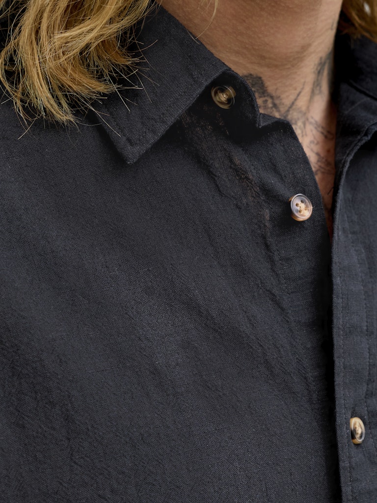 Jjesummer Linen Blend Shirt S/s Sn - Zwart