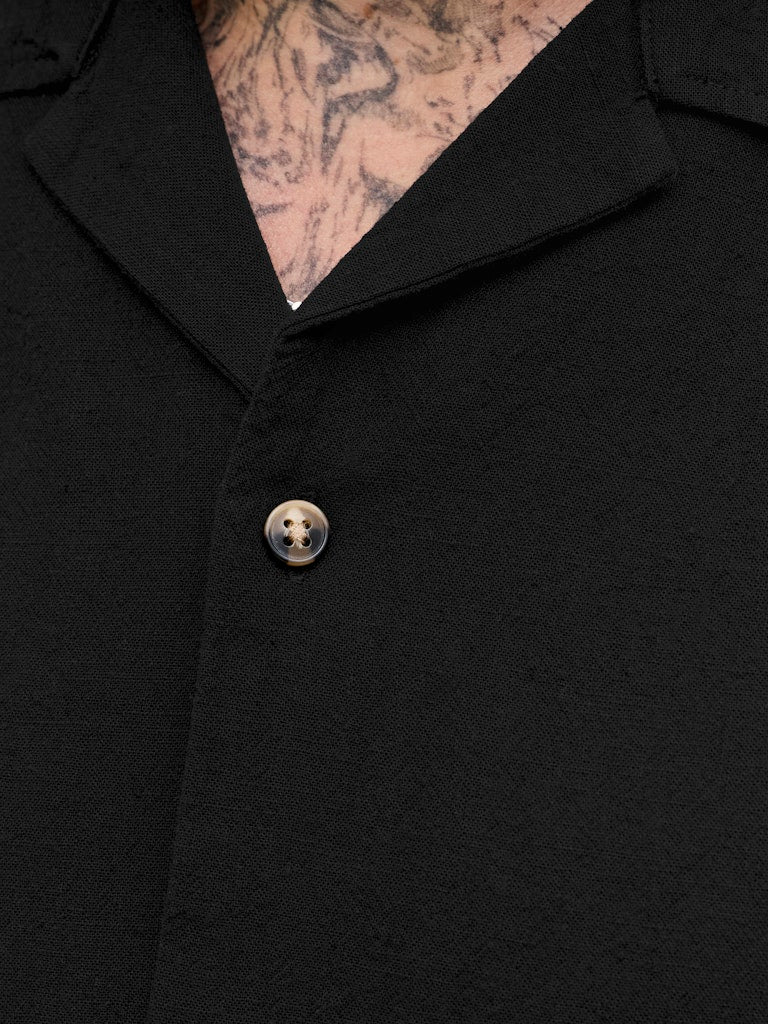Jjesummer Linen Blend Resort Shirt Ss Sn - Zwart