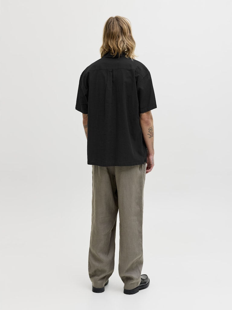Jjesummer Linen Blend Resort Shirt Ss Sn - Zwart