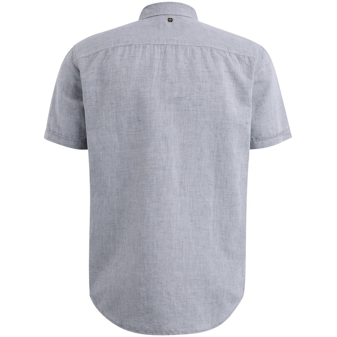Short Sleeve Shirt Ctn Linen 2tone - Grijs Melee