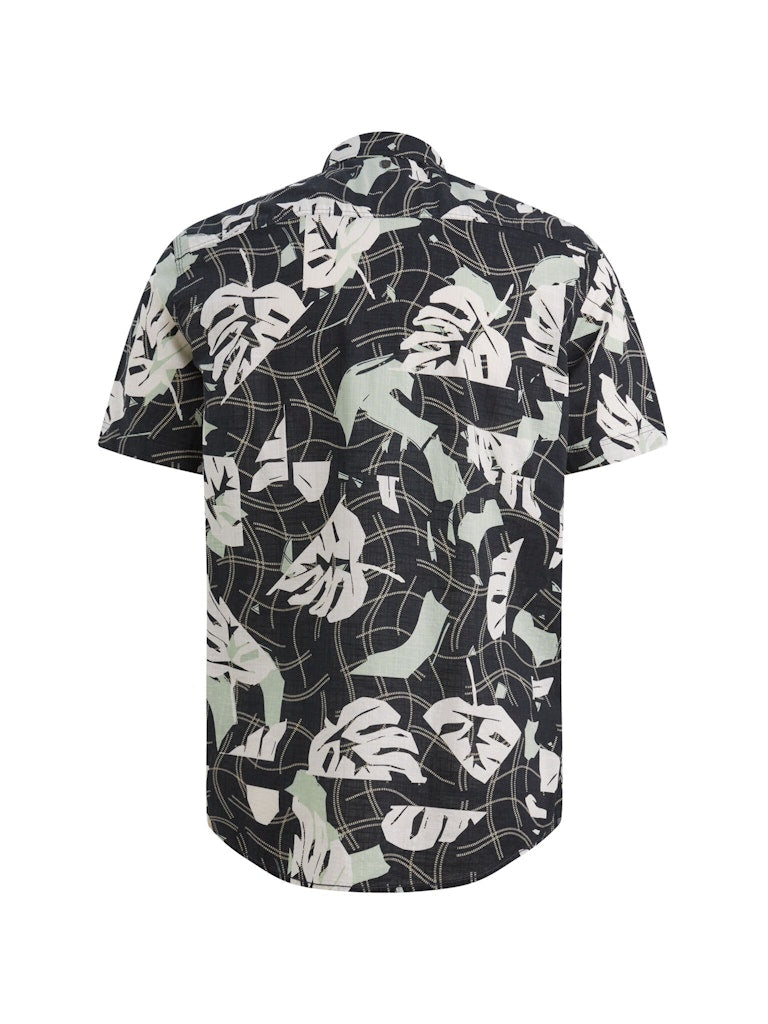 Short Sleeve Shirt Print On Cotton - Zwart Dessin