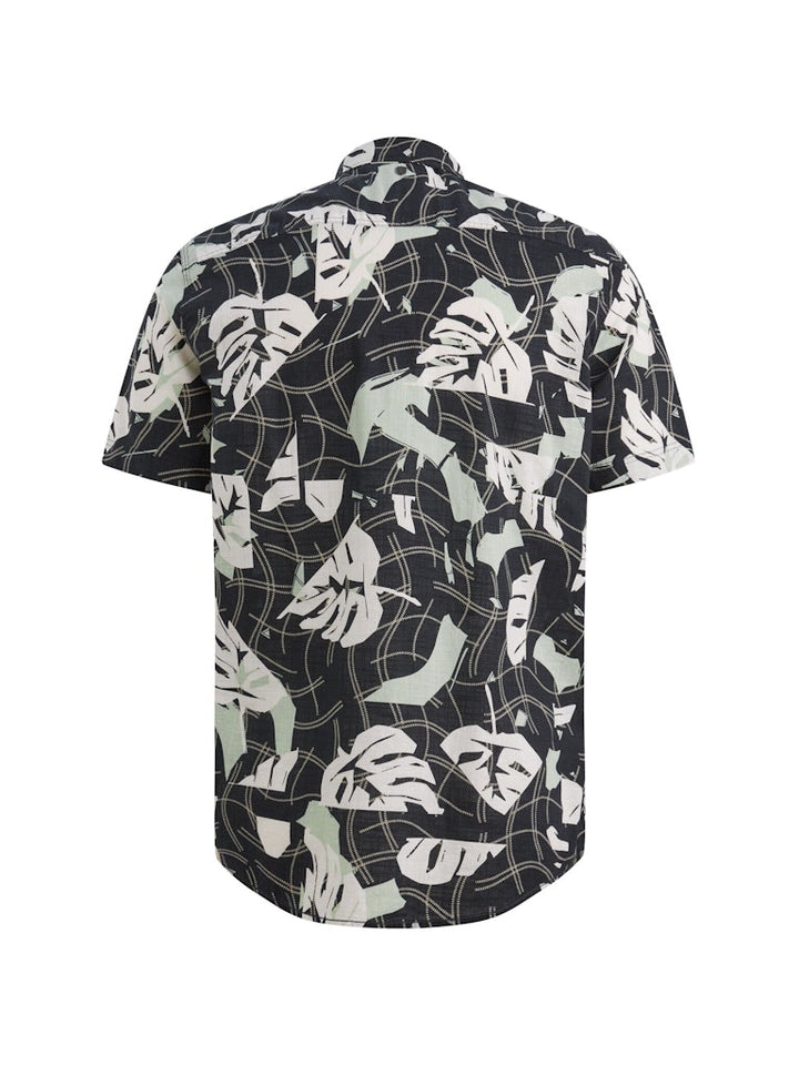 Short Sleeve Shirt Print On Cotton - Zwart Dessin