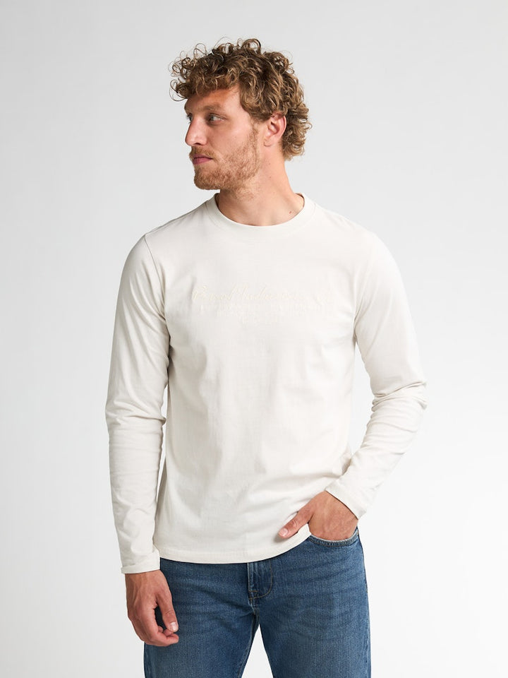 Men T-shirt Ls Classic Print - Off-white
