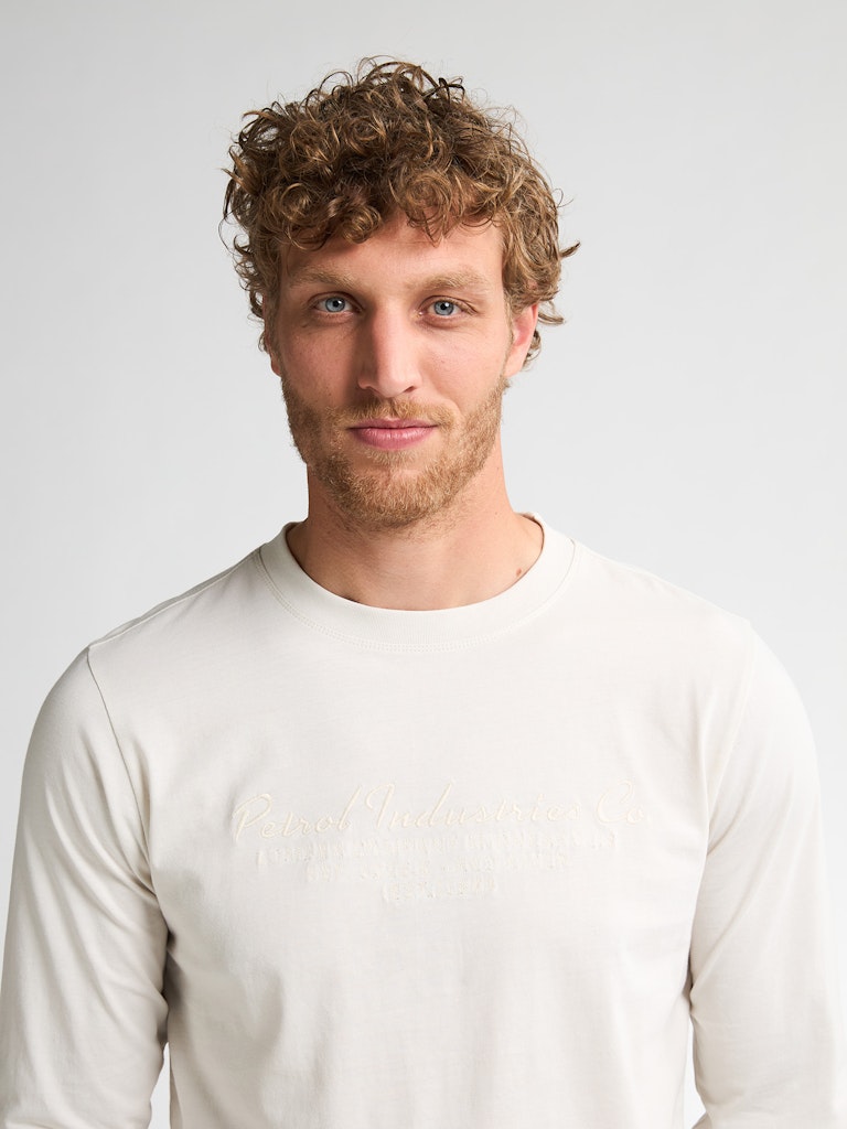 Men T-shirt Ls Classic Print - Off-white