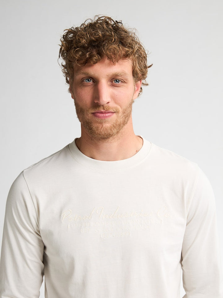 Men T-shirt Ls Classic Print - Off-white