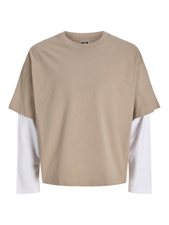 Jcobiarritz Doublelayer Tee Ls - Zand