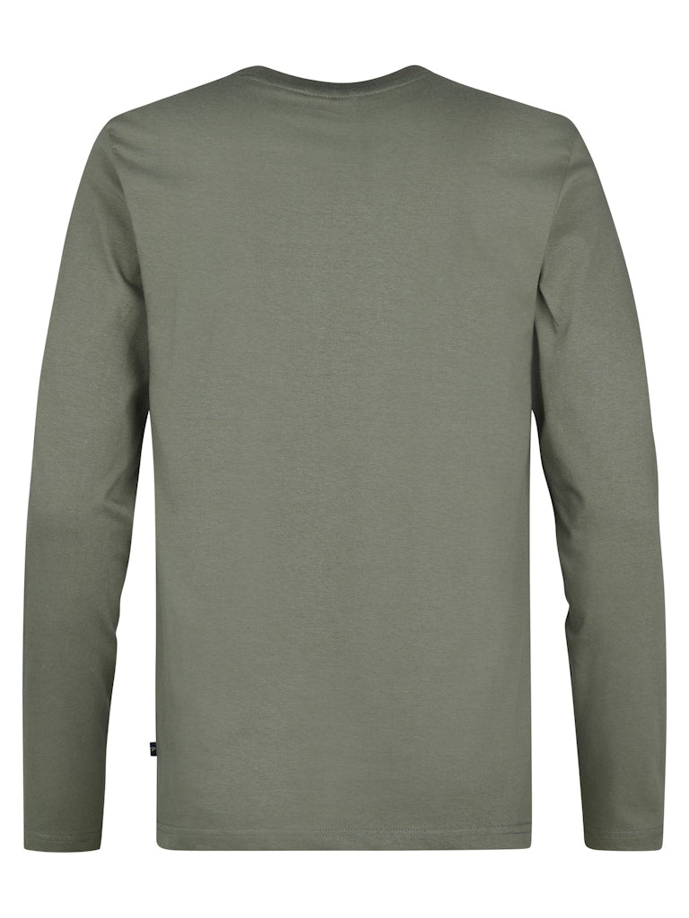 Men T-shirt Ls Classic Print - Army