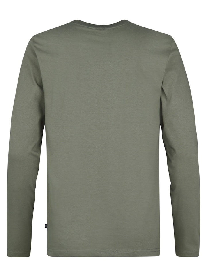 Men T-shirt Ls Classic Print - Army