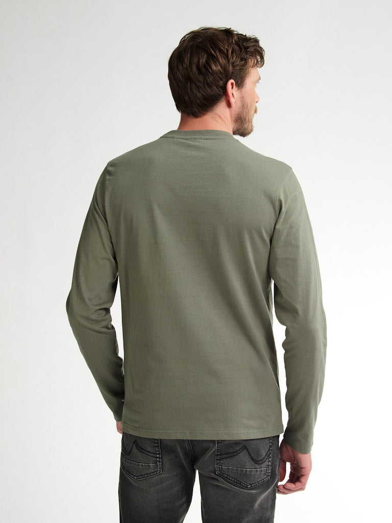 Men T-shirt Ls Classic Print - Army