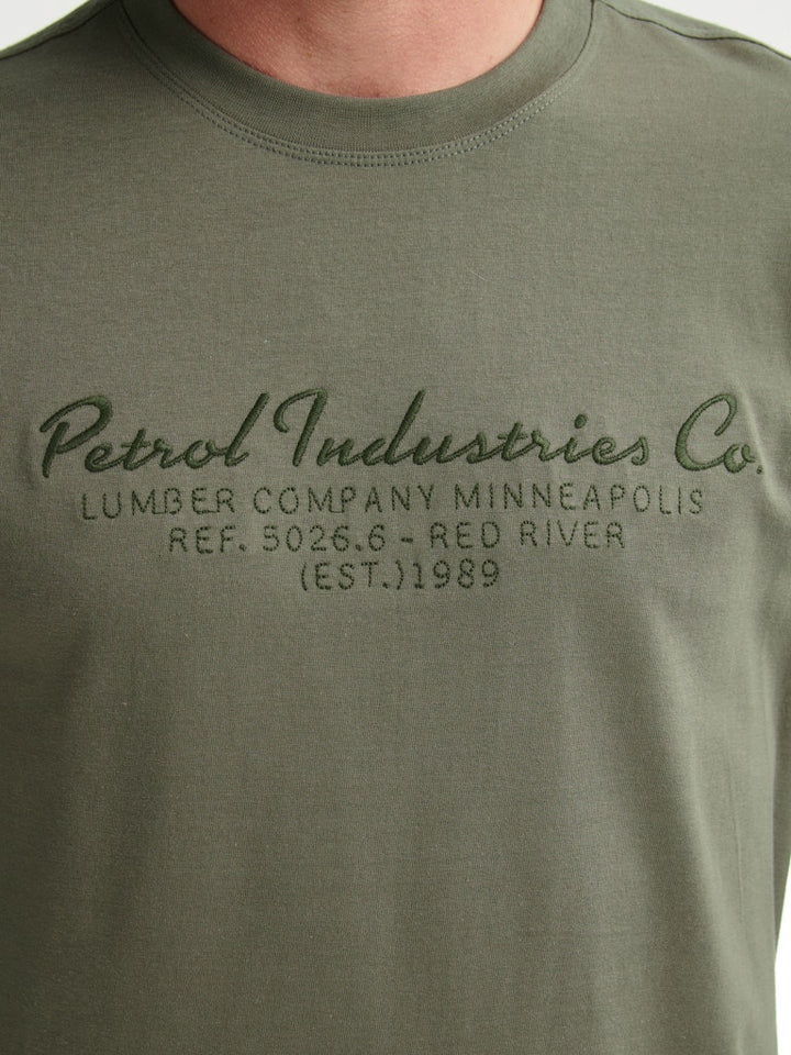 Men T-shirt Ls Classic Print - Army