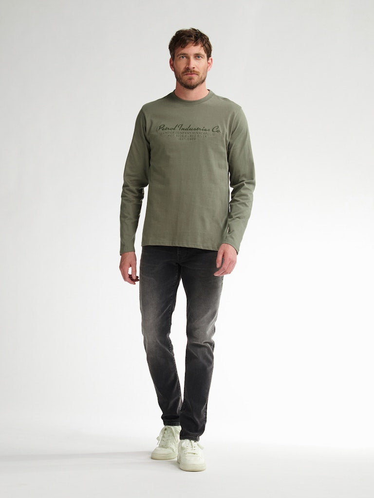Men T-shirt Ls Classic Print - Army