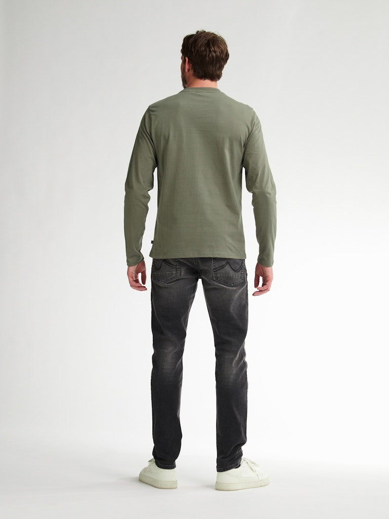 Men T-shirt Ls Classic Print - Army