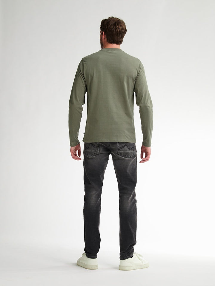 Men T-shirt Ls Classic Print - Army