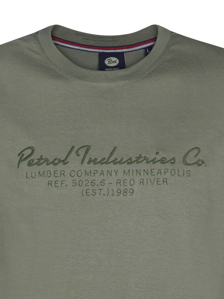 Men T-shirt Ls Classic Print - Army