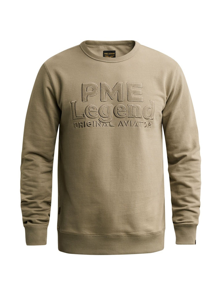 Crewneck Loopback Cotton Twill - Licht Bruin