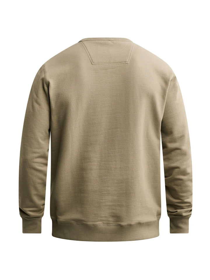 Crewneck Loopback Cotton Twill - Licht Bruin