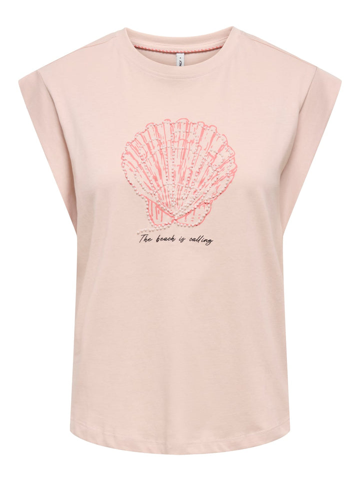 Only 15374720 t-shirt k/m dames roze dessin