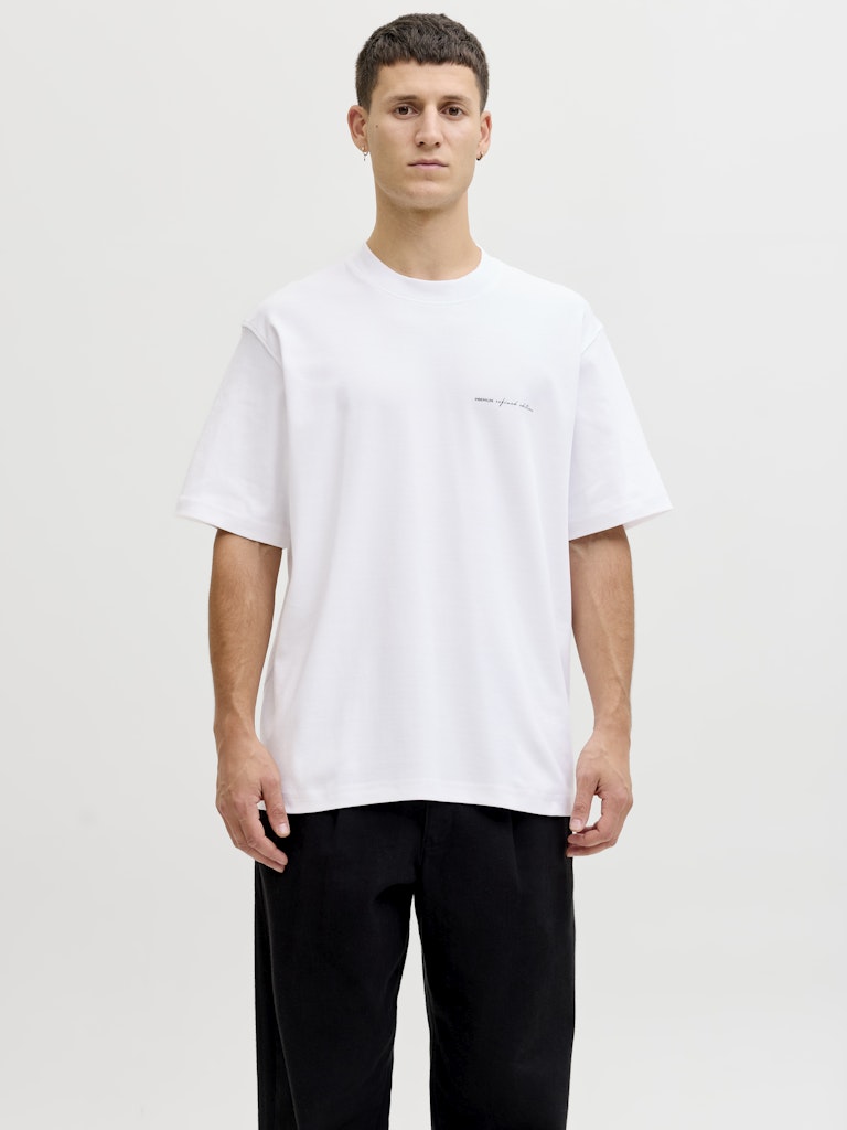 Jprblaowen Ss Branding Tee Sn - Wit