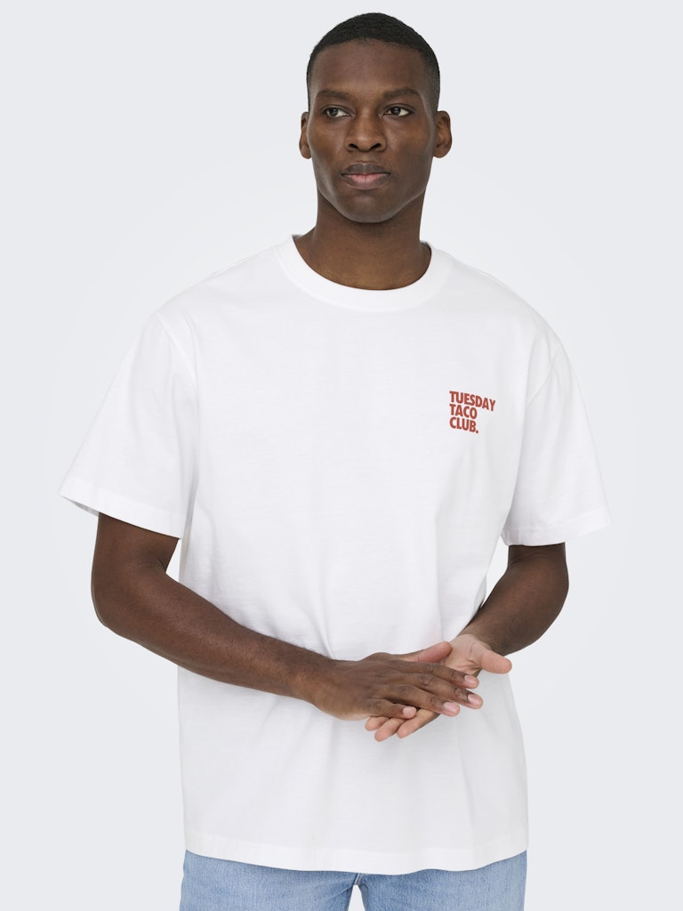 Onsfred Life Foodie Rlx Ss Tee - Off-white