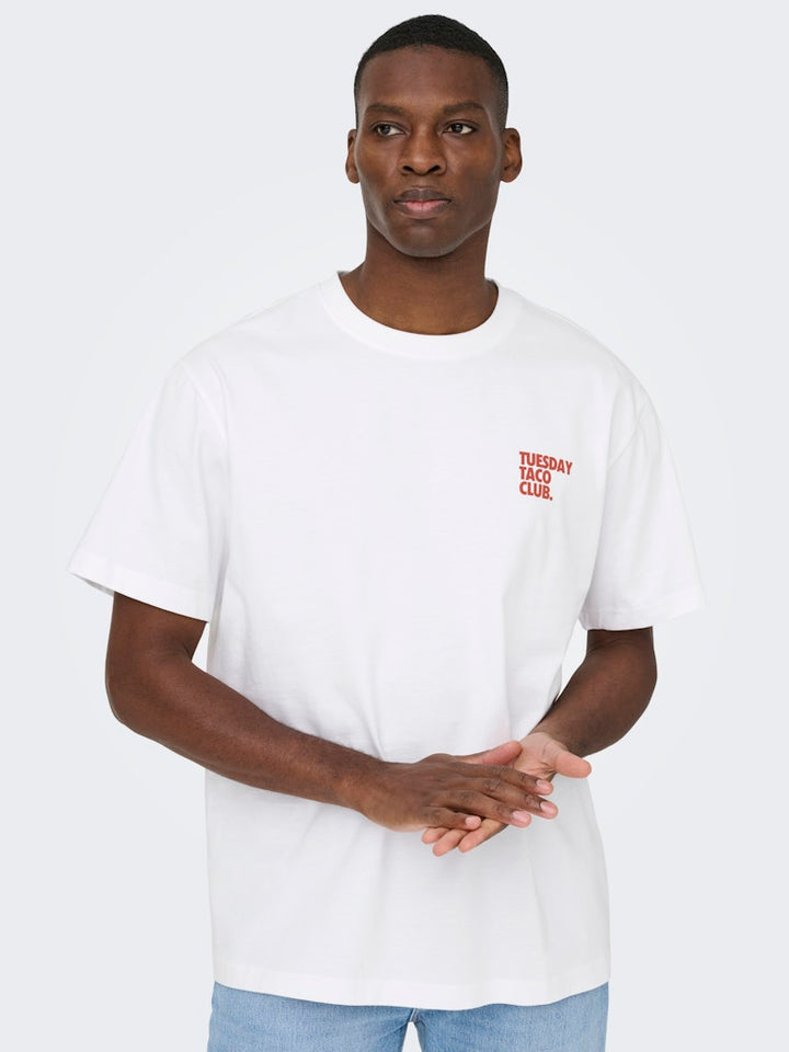 Onsfred Life Foodie Rlx Ss Tee - Off-white