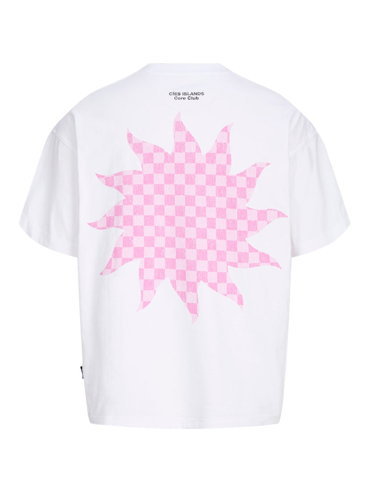 Jcosolana Checkered Back Tee Ss Crew - Off-white
