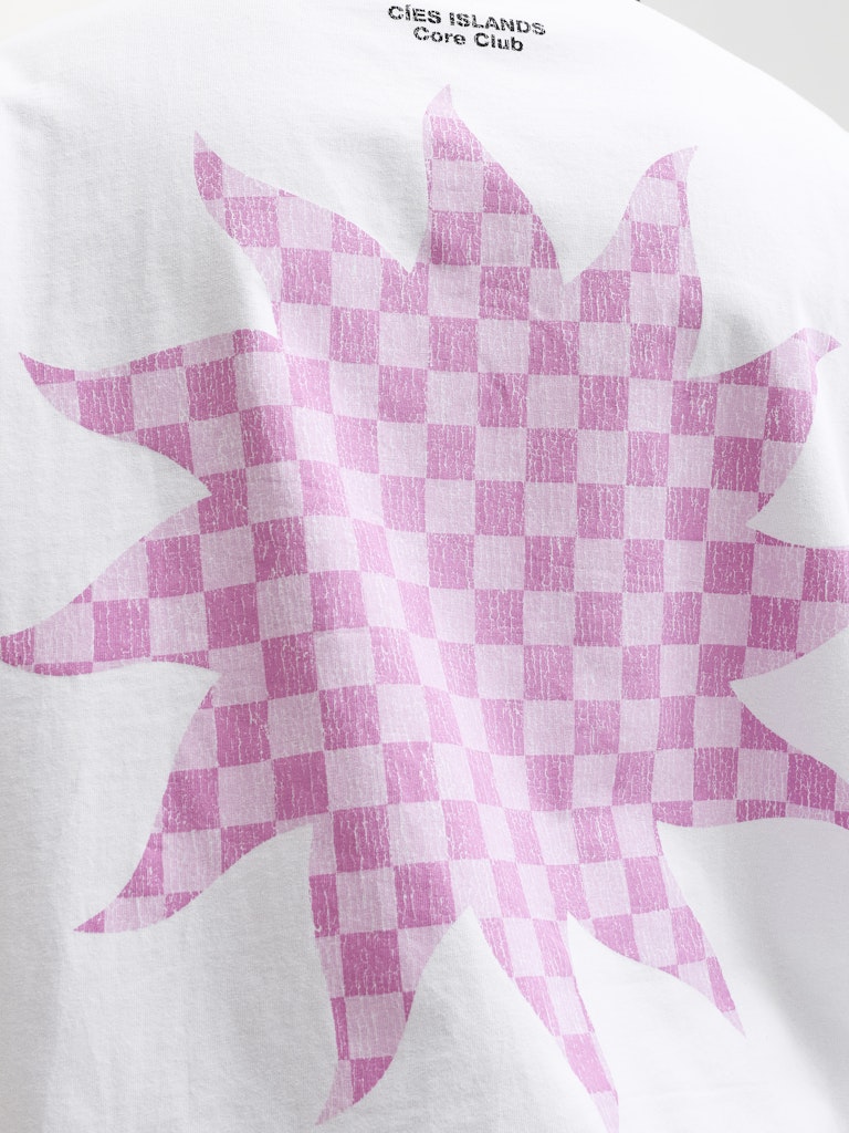Jcosolana Checkered Back Tee Ss Crew - Off-white