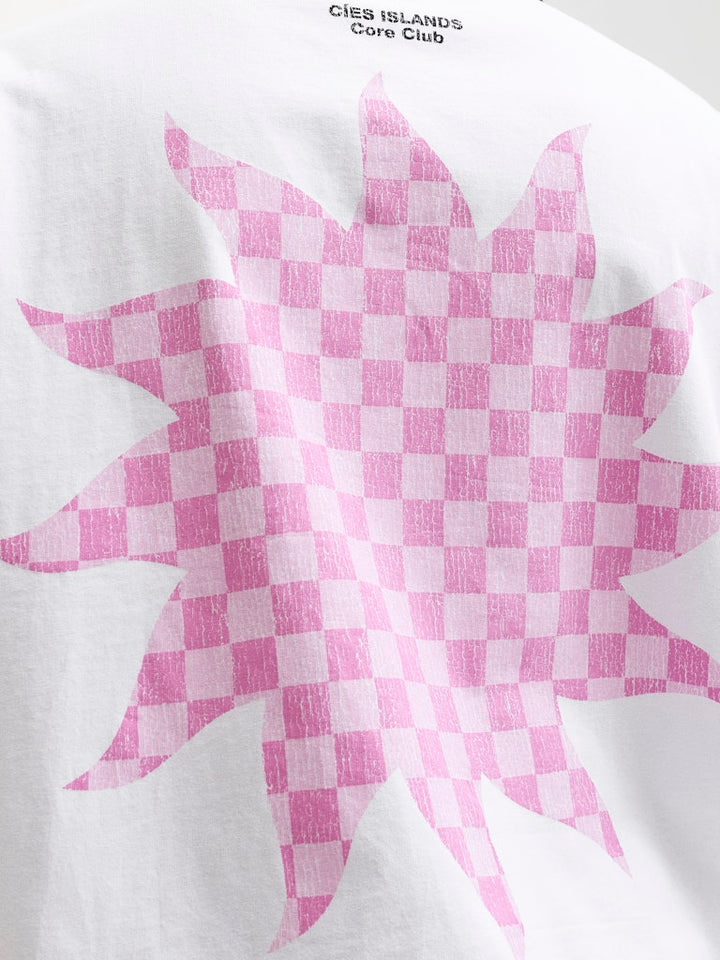 Jcosolana Checkered Back Tee Ss Crew - Off-white