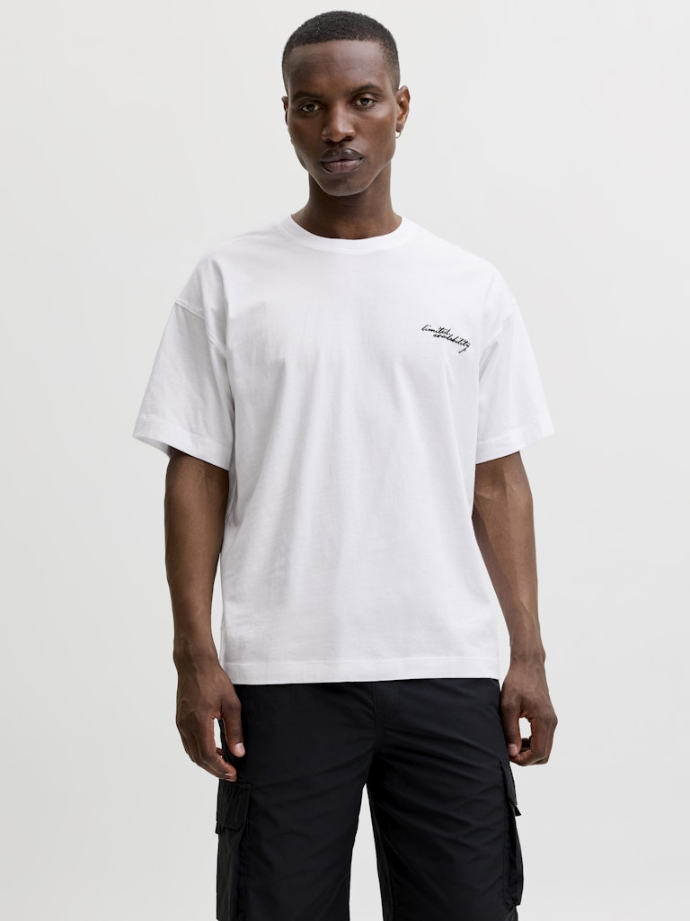 Jcoeterna Graphic Back Tee Ss Crew Neck - Off-white