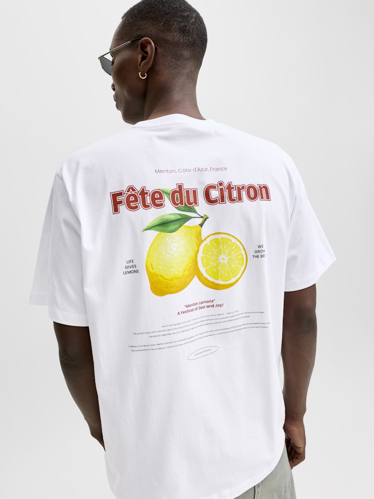 Jjlemon Tee Ss Crew Neck - Off-white
