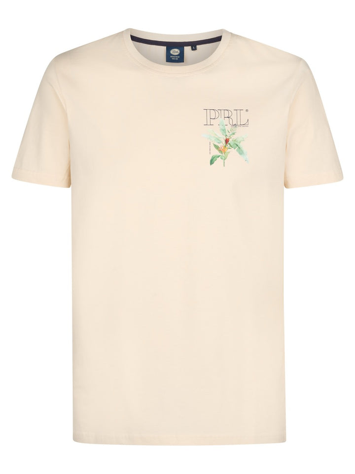 Men T-shirt Ss Classic Print - Ecru